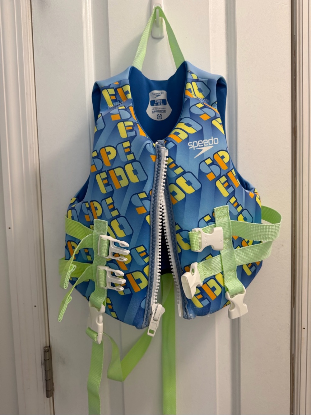 Speedo Kids Blue & Lime Green Patterned Swim Vest